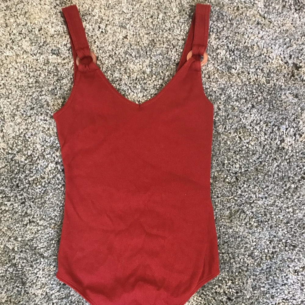 Red Tank Top Bodysuit